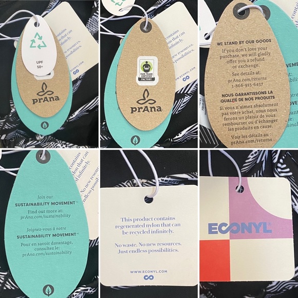 PRANA • NWT! “Regan” High Neck UPF 50+ Bikini Top - Black Springtime - Size S - Picture 9 of 16